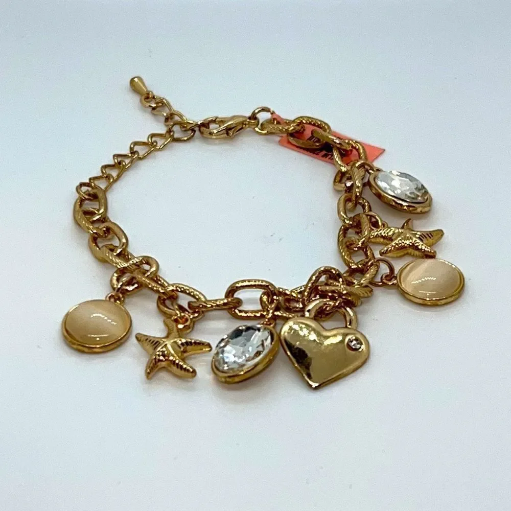 Beautiful Gold Beach Themed Charm Bracelet